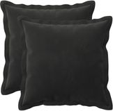 vidaXL - Kussensloop - 2 stuks - Hout - Zwart - 40 x 40 cm - Katoensatijn