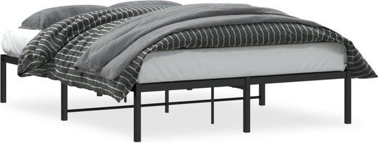 vidaXL Bedframe Metaal Zwart 140x200 cm