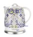 CONCEPT rk0020 waterkoker, keramiek, 1,5 liter, wit + patroon