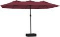vidaXL Dubbele Stokparasol Bordeauxrood 449x265 cm