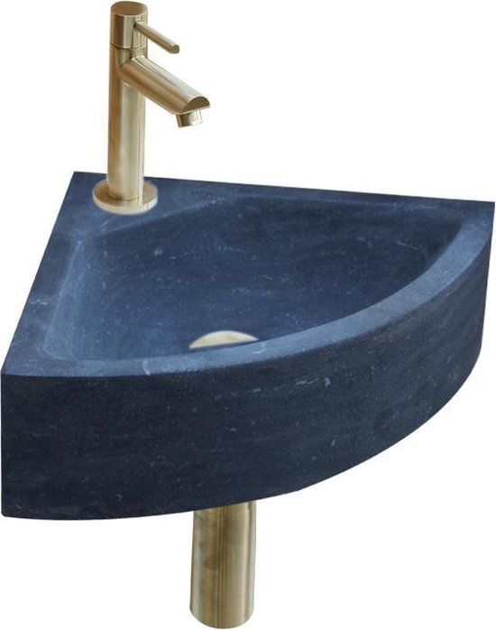 Sani Royal Natuursteen Fonteinset Como - Goud - 30x30x10 cm - Incl. Kraan, Afvoer & Sifon