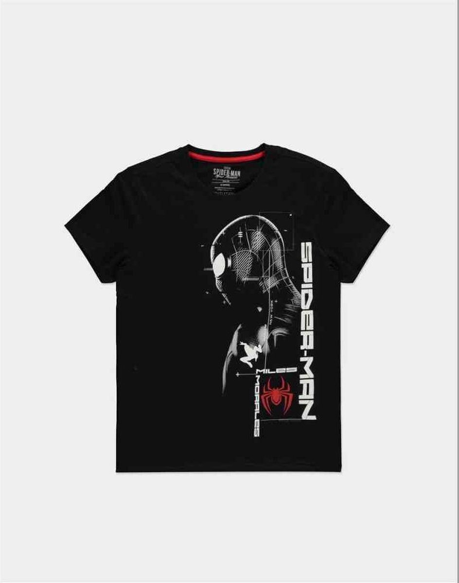 Difuzed SpiderMan Heren Tshirt -2XL- Miles Morales - Silhouette Zwart