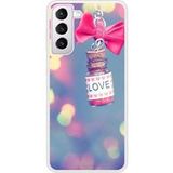 Samsung Bedrukt siliconen hoesje compatibel met Galaxy S21 Love noeud rose