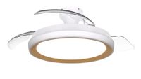 Philips Hue Philips Bliss Plafondventilator met LED-lamp, 3 Intrekbare Bladen, 106 cm Spanwijdte, 4500 Lumen, Instelbaar Wit Licht van 3000K tot 6500K, Dimbaar tot 5%, Inclusief Afstandsbediening, Goud