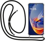 Smartphonica Telefoonhoesje Geschikt voor Motorola Edge 50 Neo met Koord en Stootrand - Transparant