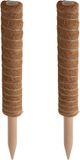 Pro garden plantenstok kokos - 2x - eucalyptushout - D4,5 x H40 cm - plantensteun