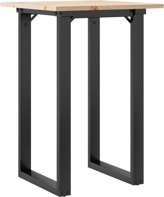 vidaXL Eettafel O-frame 50x50x75 cm massief grenenhout en staal