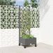 vidaXL Tuinplantbak met schutting en wielen lichtgrijs PP