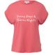 s.Oliver T-shirt pour femme en coton doux avec imprimé sur le devant et dos allongé