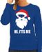 Bellatio Decorations Shoppartners Bv Devil Santa Kerst sweater / kersttrui hi its me blauw voor dames - Kerstkleding / Christmas outfit XL