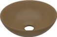 vidaXL Lavabo rond céramique mat crème