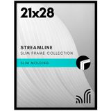 Americanflat Streamline Collection Fotolijst met gepolijst plexiglas, fijne rand, inclusief ophangmateriaal, zwart, 53,3 x 71,1 cm