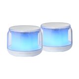 Mars Gaming MS-AURA, Bluetooth 5.3 Luidsprekers, Aangepaste DSP Chipset 15W, RGB Verlichting met ClearView 360º Ontwerp, Compacte Luidsprekers met Volumeregeling en RGB Controlbox, AUX-IN-ingang, Wit