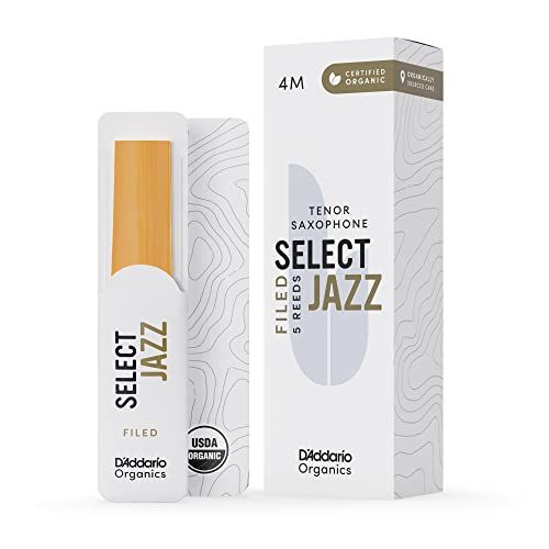 D'Addario Organique Select Jazz Filed Tenor Saxophone Reeds - 4 Medium - 5 Pack