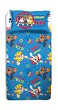 Paw Patrol Eenpersoons beddengoedset voor eenpersoonsbed, bedlaken, hoeslaken, kussensloop, blauw, 100% katoen, officieel product
