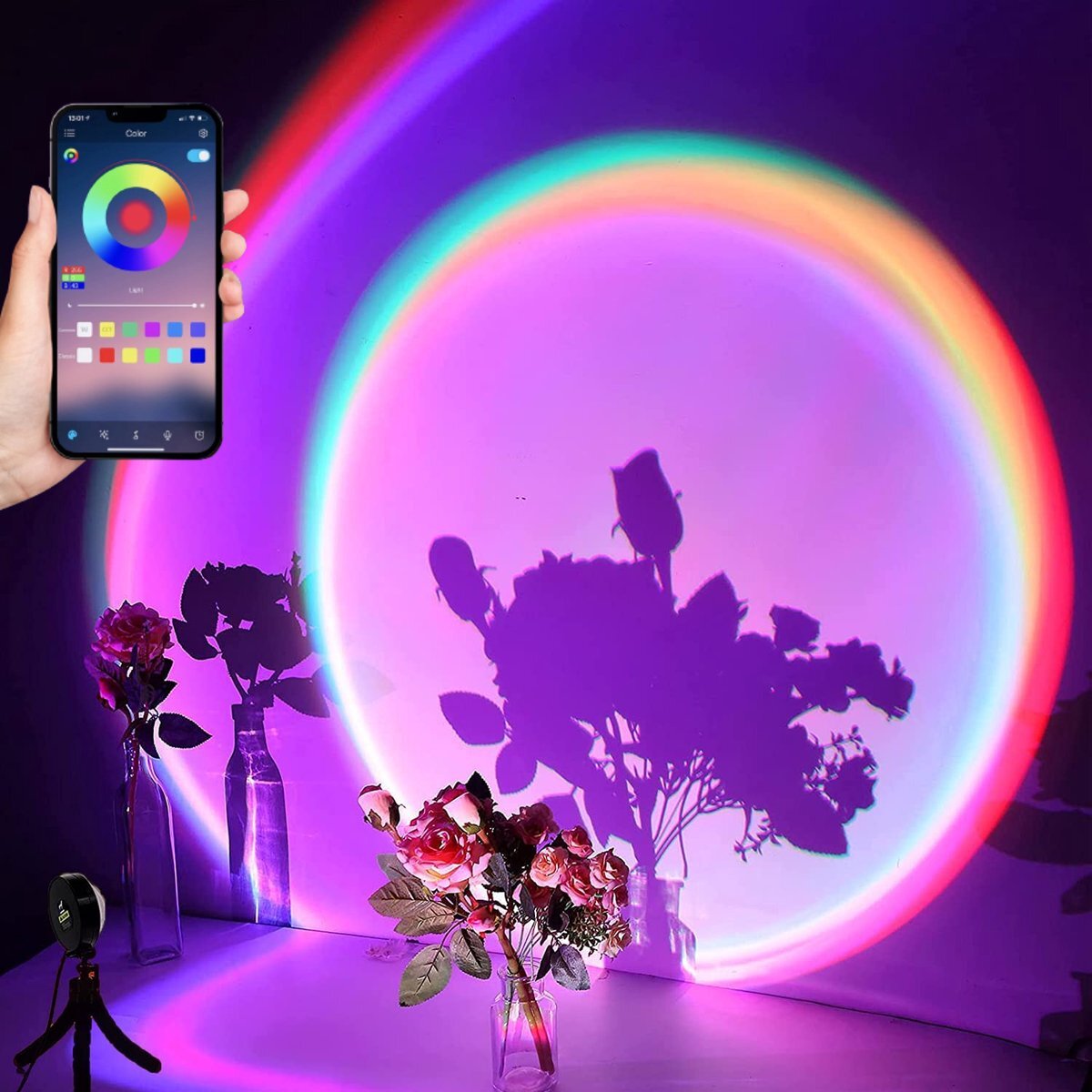 Bulp Sunset Lamp Met App En Afstandsbediening 16 kleuren Galaxy Projector Sterren