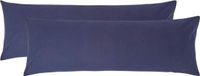 Homescapes Kussensloop 50x140 cm voor Lichaamskussen Set van 2 – Marineblauw – 100% Egyptisch Perkal Katoen – 200 TC