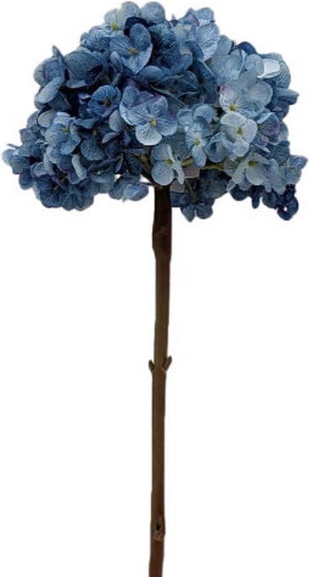 Buitengewoon Boet Kunstbloem hortensia 66 cm, blauw/groen