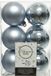 Decoris Kerstballen - 12 stuks - Grijsblauw - 6 cm - Kunststof - Mat/Glans