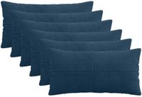 vidaXL Kussensloop ALMELO Marineblauw 40 x 70 cm Katoensatijn 6 stuks