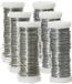 Decoris Binddraad/wikkeldraad - 6x rolletjes - zilver - 30 m x 0,3 mm - hobbydraad/bloemendraad