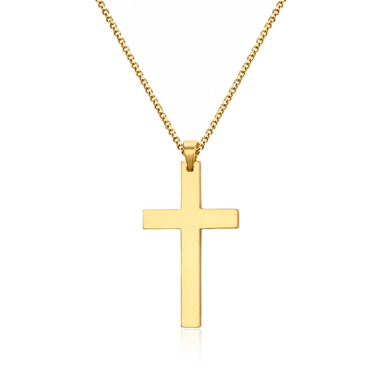 Mendes Kruis kettinghanger Cuban Link Goudkleurig