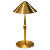 LuminexDesigns Draadloze tafellamp in retro messing stijl, touch dimbaar, USB-oplaadbaar, voor woonkamer of leeshoek