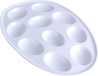 Merkloos / Sans marque Svenska Living Eierschaal/serveerschaal voor gevulde eieren - wit - keramiek - 26 x 19 cm - hapjes schaal