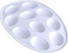 Merkloos / Sans marque Svenska Living Eierschaal/serveerschaal voor gevulde eieren - wit - keramiek - 26 x 19 cm - hapjes schaal
