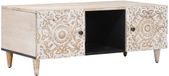 vidaXL Salontafel Wit Massief Mango Hout 100 x 54 x 40 cm