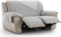 ECOMMERC3 Relax Fauteuilhoes 2x2 Gewatteerd Omkeerbaar Grijs Bankhoes Verstelbaar Extra Comfort en Elegant Design