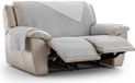 ECOMMERC3 Relax Fauteuilhoes 2x2 Gewatteerd Omkeerbaar Grijs Bankhoes Verstelbaar Extra Comfort en Elegant Design