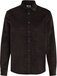 WE Fashion Heren regular fit corduroy overhemd - Dark brown - Maat L - Mannen
