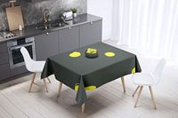 Bonamaison Tafelkleed, Anti-Mold, Sneldrogend, Waterdicht, 100% Polyester Tafellaken, Neon Geel, Rook, 140 x 140 Cm