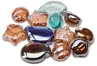 MesBilles - 15 Billes plates de la Mer - Bille forme en verre 16 mm