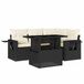 vidaXL Loungeset met Kussens, Poly Rattan, Zwart
