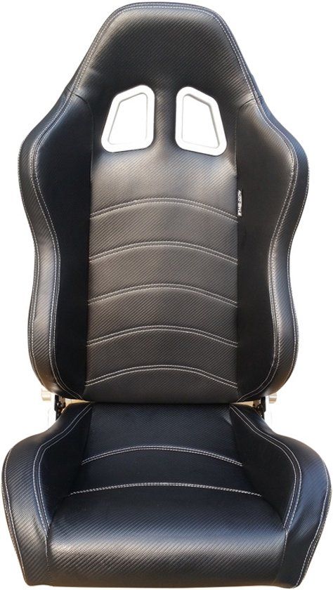 AutoStyle Sportstoel 'Type Z' - Zwart Carbon-Look - Dubbelzijdig verstelbare rugleuning - incl. sledes