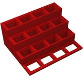 Figuurplank voor 32x24 mm bases, cerise – ideaal voor bouwstenen