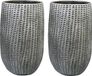 Ter Steege Vase Feico - Noir/Aspect Métal - Béton - D15 x H24 cm