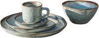 LOBERON Servies set van 30 Biarré turquoise/bruin
