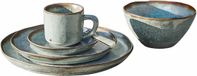LOBERON Servies set van 30 Biarré turquoise/bruin