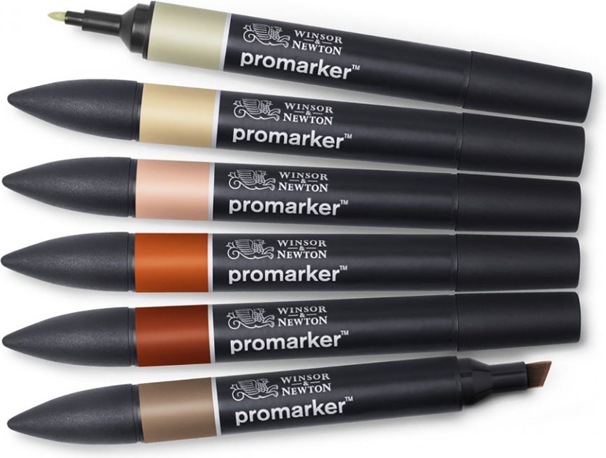 Winsor & Newton Promarker - Stiften set - Earth Tones - 6 stuks