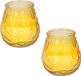 arti casa Set van 2x citronella tuin kaarsen in geel glas - 10 cm