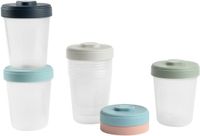 Béaba Clipportie Bewaarpotjes - 6 x 250 ml - Blauw/Grijs/Roze/Groen/Lichtblauw