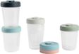 Béaba Clipportie Bewaarpotjes - 6 x 250 ml - Blauw/Grijs/Roze/Groen/Lichtblauw