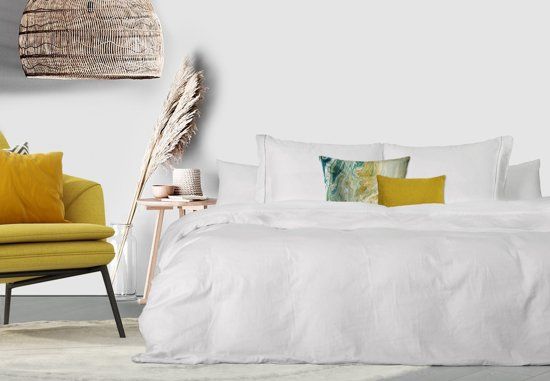 Elegance Dekbedovertrek - 240x200/220 - Uni Percal katoen - Met Bies - wit