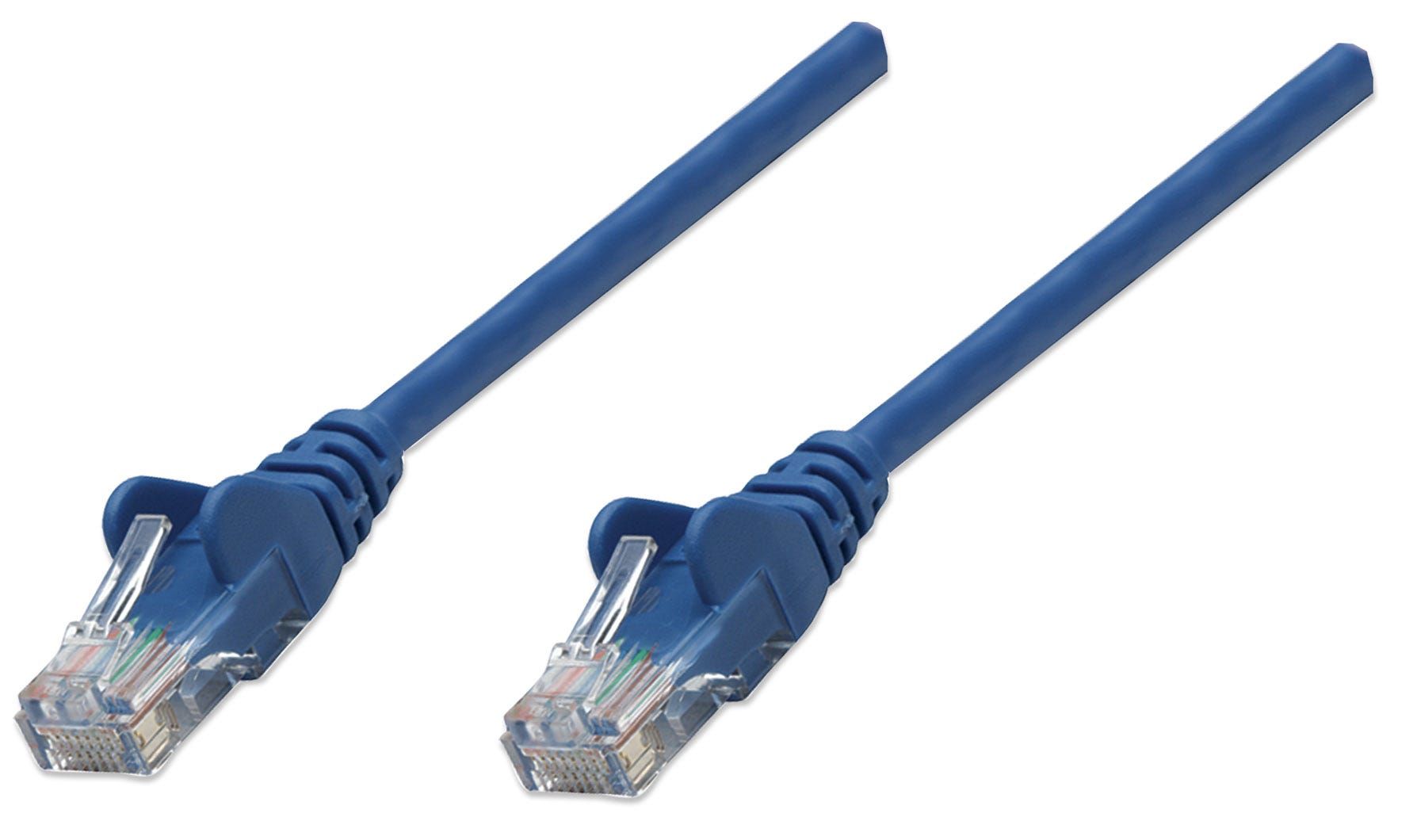 Intellinet Network Patch Cable, Cat5e, 20m, Blue, CCA, U/UTP, PVC, Gold Plated Contacts, Snagless, Booted, Polybag