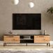 Lempäälä meuble TV, 160x35x39 cm, chêne, style rustique, couleur anthracite