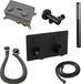 BRAUER Black Edition mit elektronischer Steuerung Einbau-Badarmatur mit Druckknöpfen SET 03 mit Wannenfüllkombination und Stabhandbrause und Brauseschlauch und Wandanschlussbogen matt schwarz