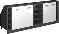 Vicco Rion Kastenset voor schuine wand – 210 cm Set van 5 kastrompen 60 cm diepte Wit Hoogglans